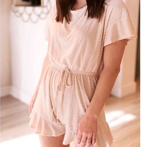 Blue B Cream Dot Romper